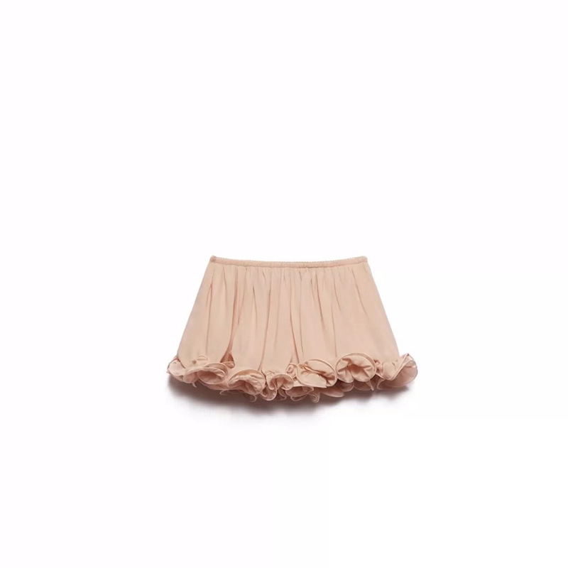 Denim Style Ruffled Sleeveless Sling Top Skirt Suit Short Skirt - Shop at LoveMi