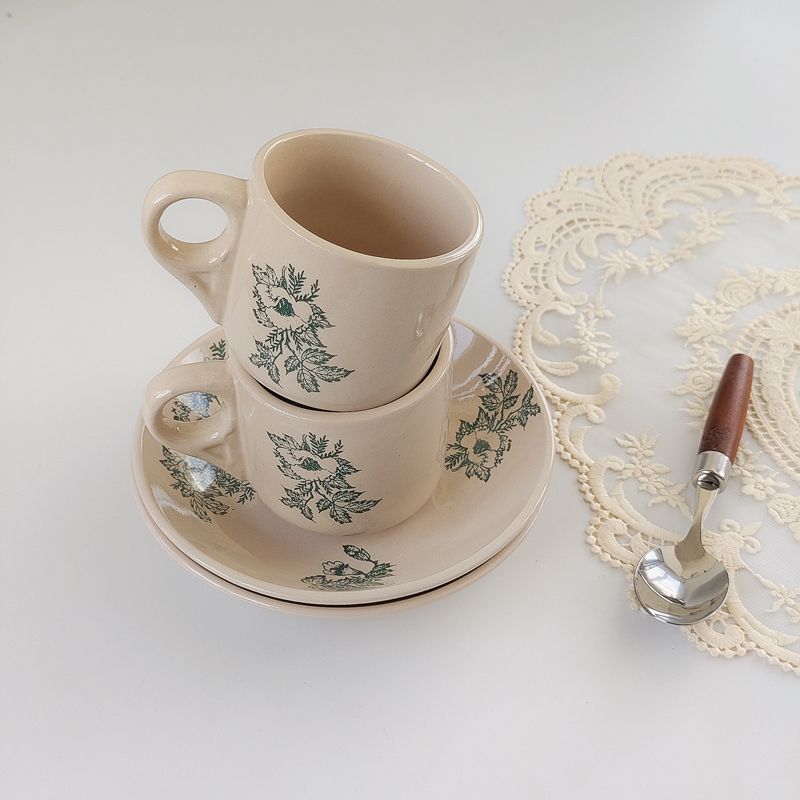 Title 2, Ins Style Retro Ceramic Green Coffee Set