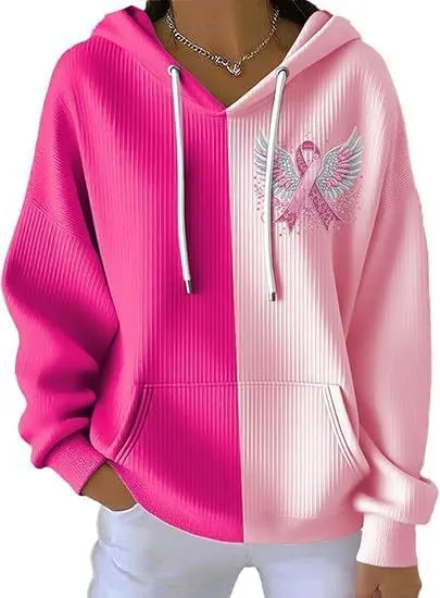 Striped Fabric Digital Printed Hooded Long Sleeve Women's Sweater Xkwy04Yp92 - Shop at LoveMi