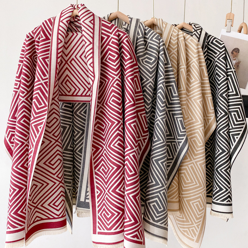 Thickened Warm Office Cloak Nap Wool Blanket Plaid Cloak Dual-use - Image 9