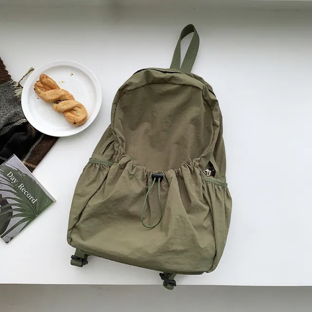 Korean Style Large Capacity Nylon Backpack Girls Ins Lightweight Leisure Commute Simple Green - Shop at LoveMi