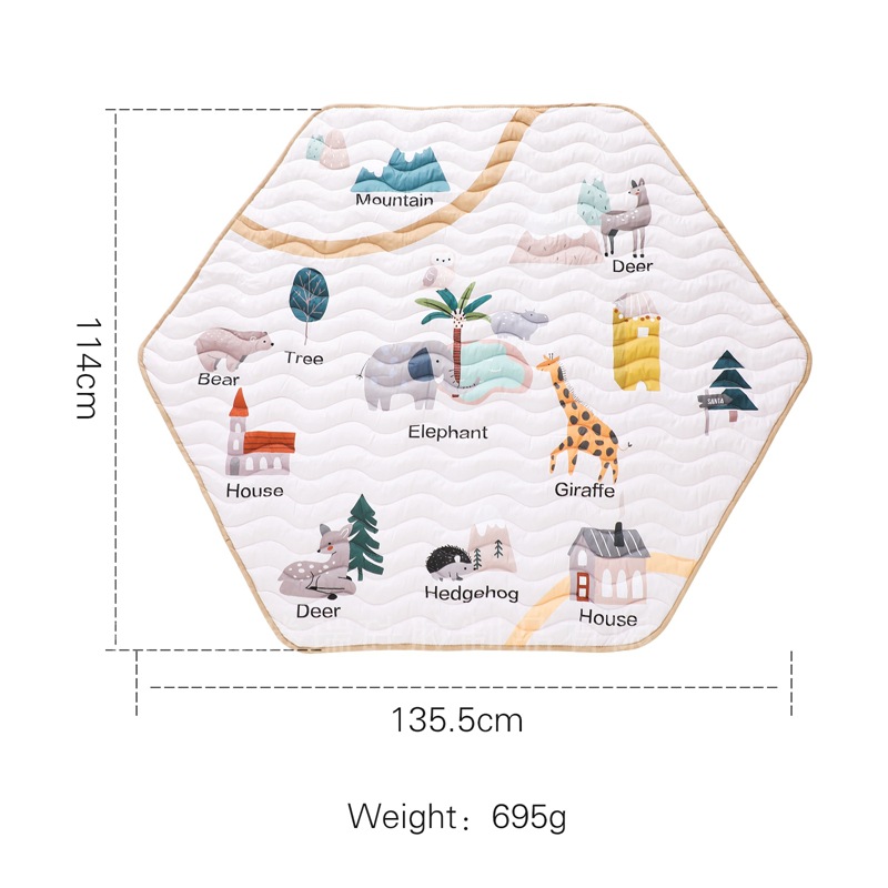 Hexagonal Animal Floor Mat