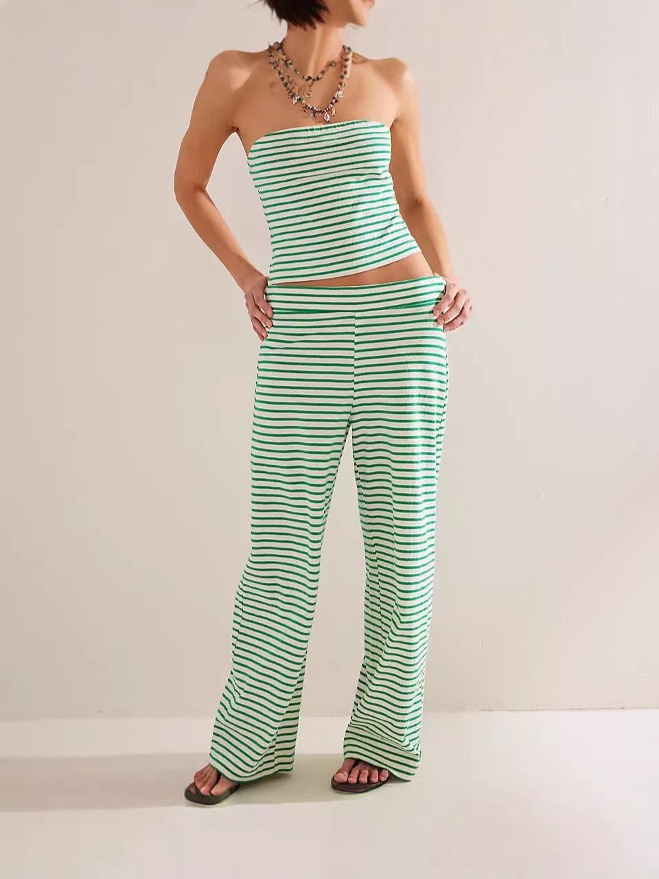 Women's Matching Set in Green – Outdoor Lifestyle Shot