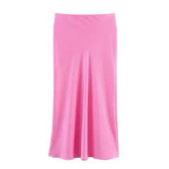 European And American Style Slim Stripe Silk Satin Texture Midi Dress - Picture Color-M - View 1