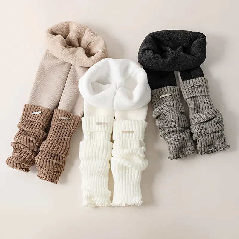 Childrens Sock-blend One-piece Fleece Pants