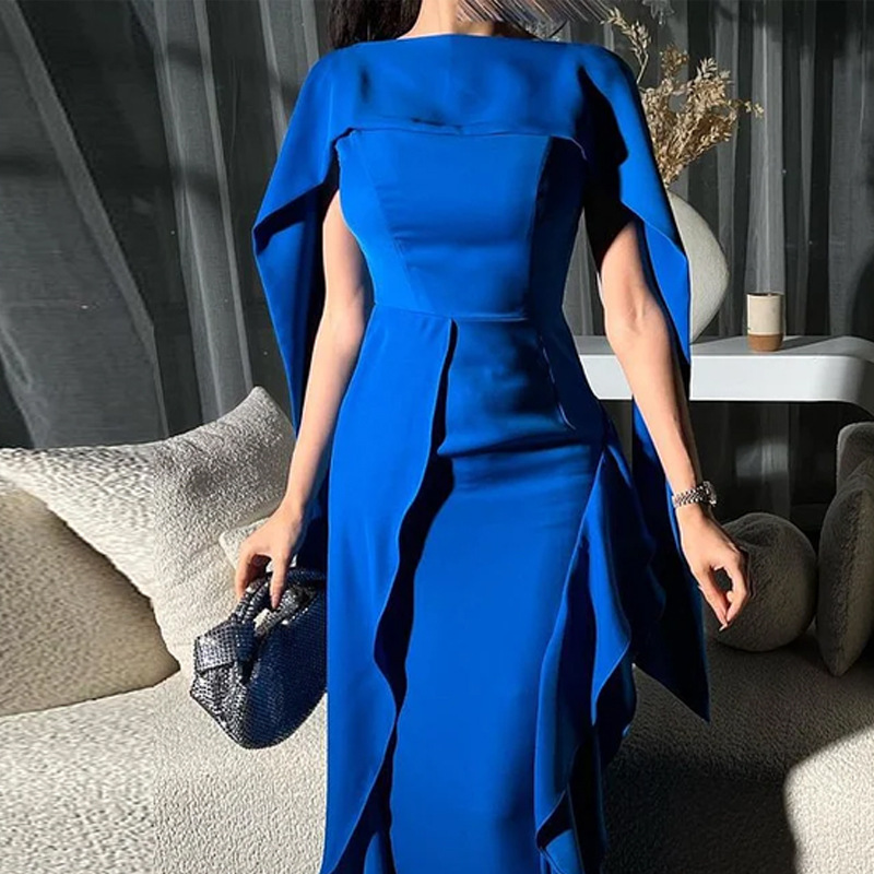 Autumn High-grade Temperament Off-shoulder Patch Dress