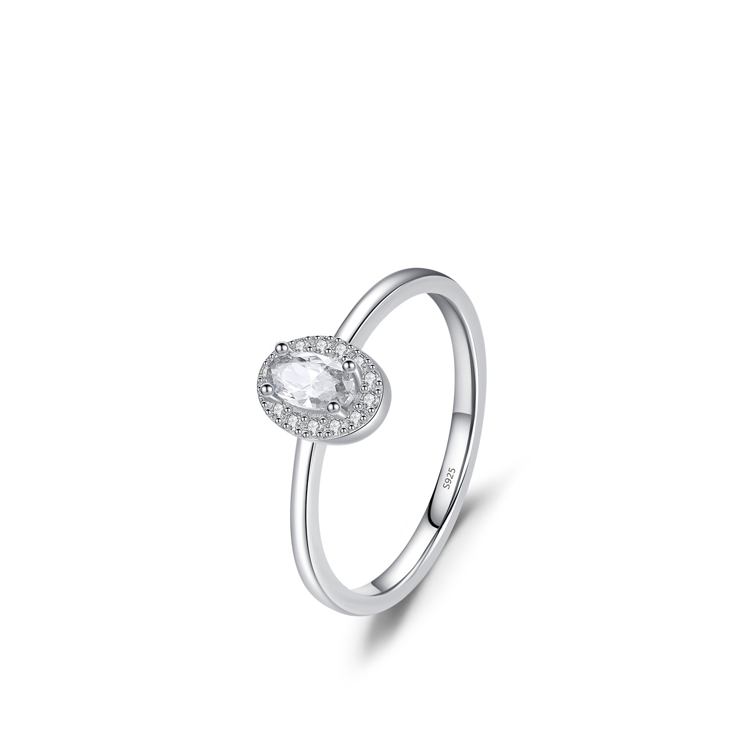 925 Sterling Silver Multi-color Egg Noodle Ring For Women