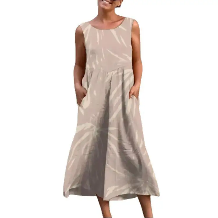 Digital Printing Sling Casual Loose Dress