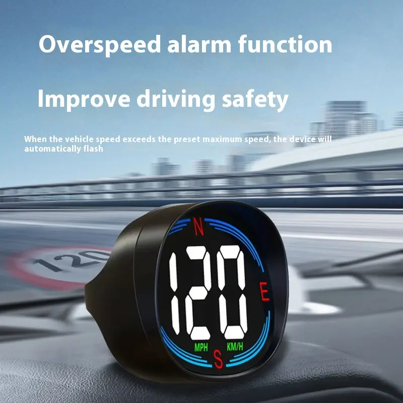 Car HUD Head-up Display GPS Compass Speedometer Multi-function USB Power Supply Velometer