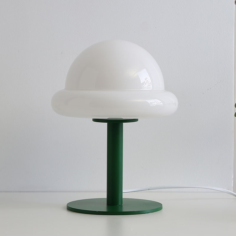 White Glass Cover Green Pole