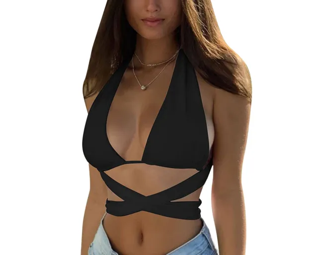 Strap Tube Top Short Vest Slim Fit Women's Cropped Top Black - Shop at LoveMi