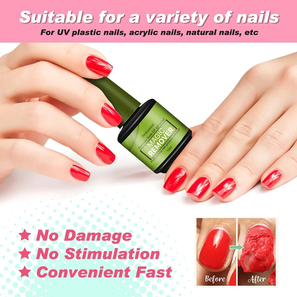 Portable Home Nail Polish Remover Gel