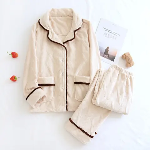 Autumn and Winter Flannel Couple Pajamas