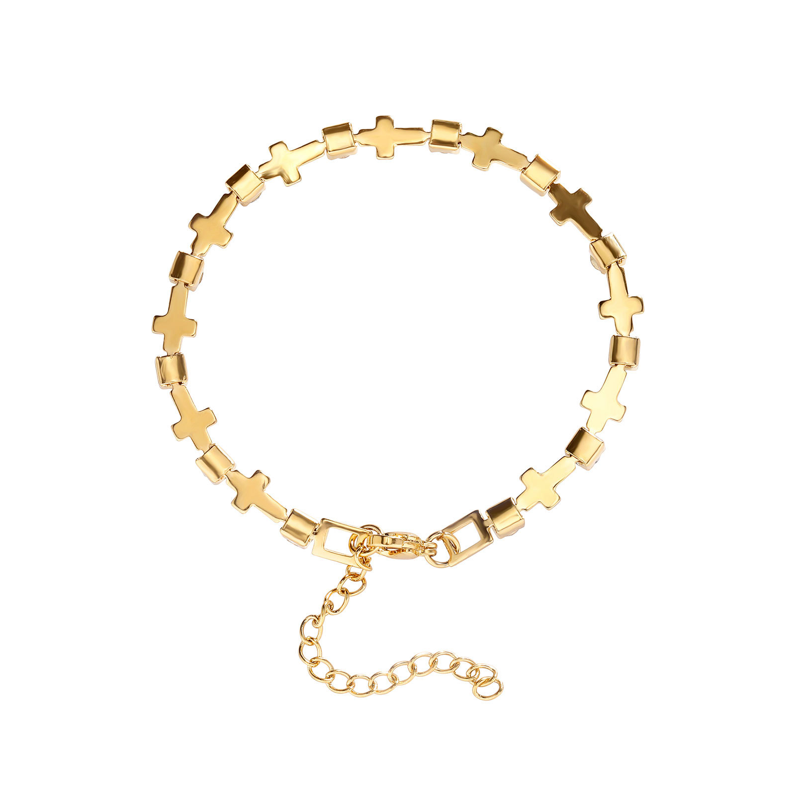 Cross Stitching Zircon Stainless Steel Bracelet