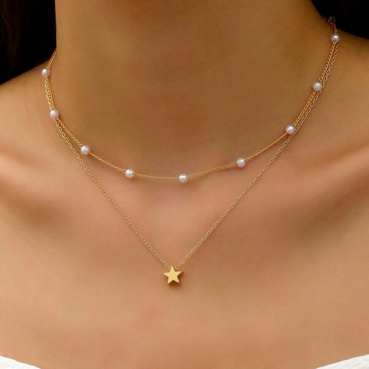 Womens Retro Alloy Layered Clavicle Necklace - Image 2