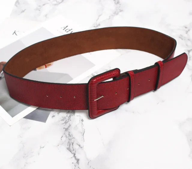 Simple Ladies Wide Belt Casual Versatile Decorative Red - Shop at LoveMi