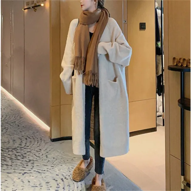 Women's Blue Sweater Fashionable Loose Outer Wear Beige - Shop at LoveMi