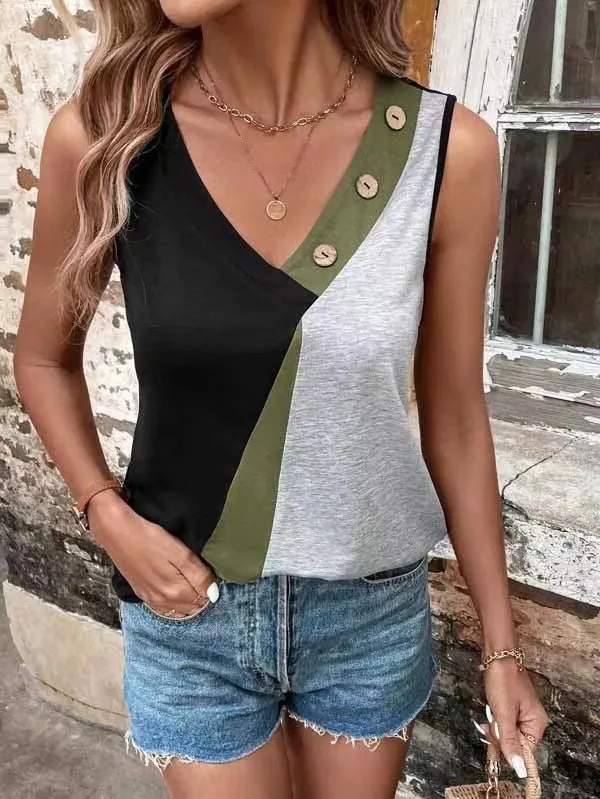 Summer Women's Slim Sleeveless Vest T shirt Black - Shop at LoveMi