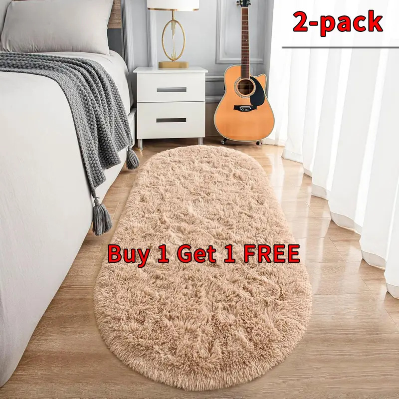 Oval Bedside Silk Anti-slip Rug