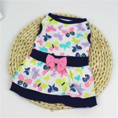 Flower Floral Print Swing Dress - Colourful Butterfly - View 1