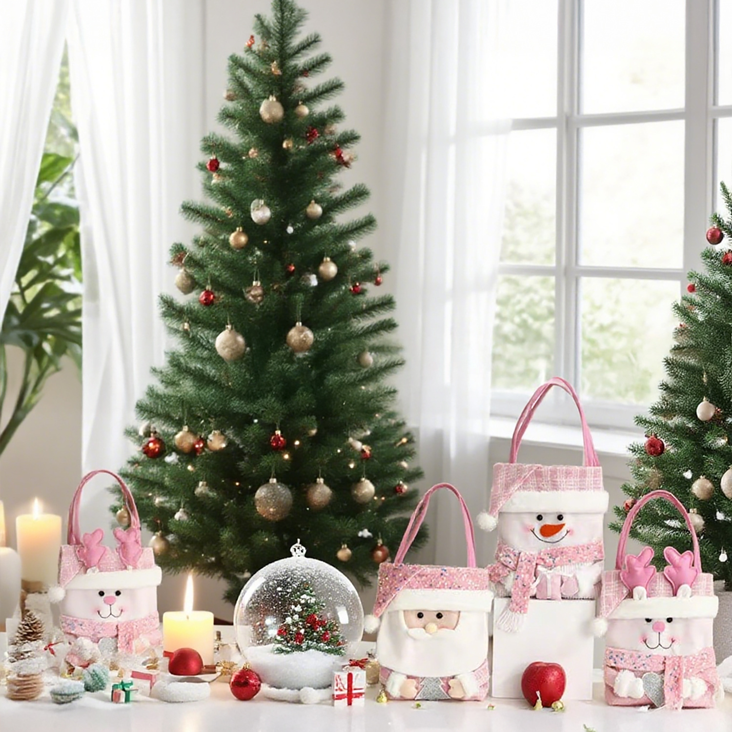 حقيبة هدايا على شكل دمية قماش كرتونية لعيد الميلاد