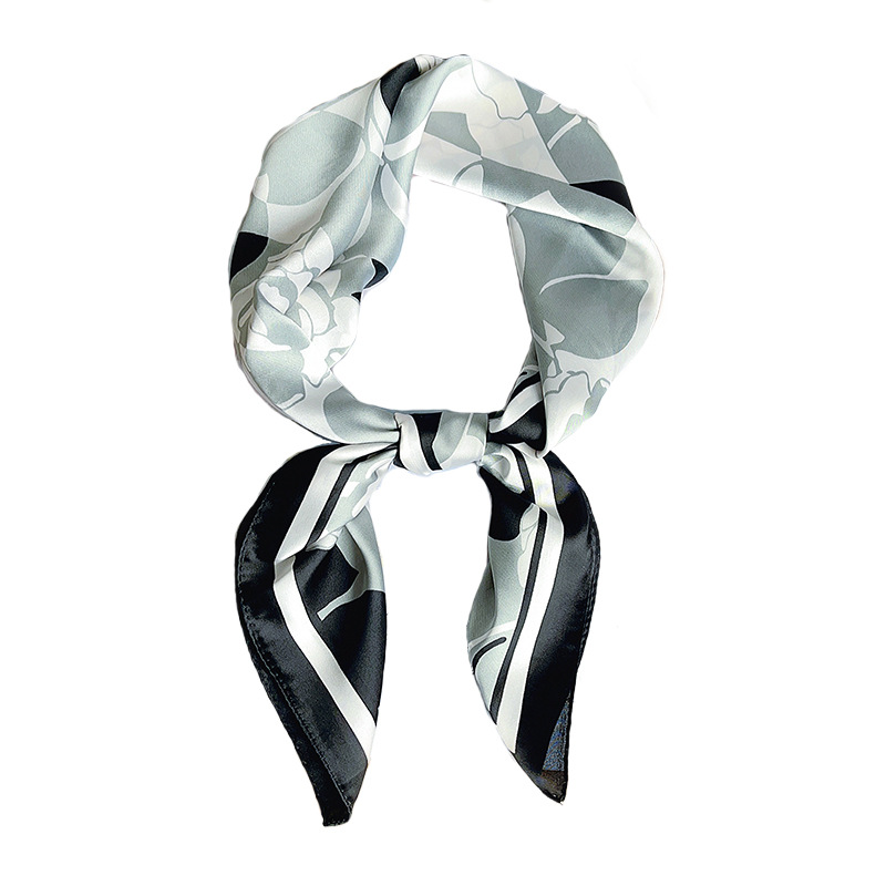 Good-looking Creative Women's Fresh Simple Floral Printed Square Scarf - Image 5