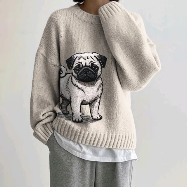 Women's Soft Touch Round Neck Sweater Khaki - Shop at LoveMi