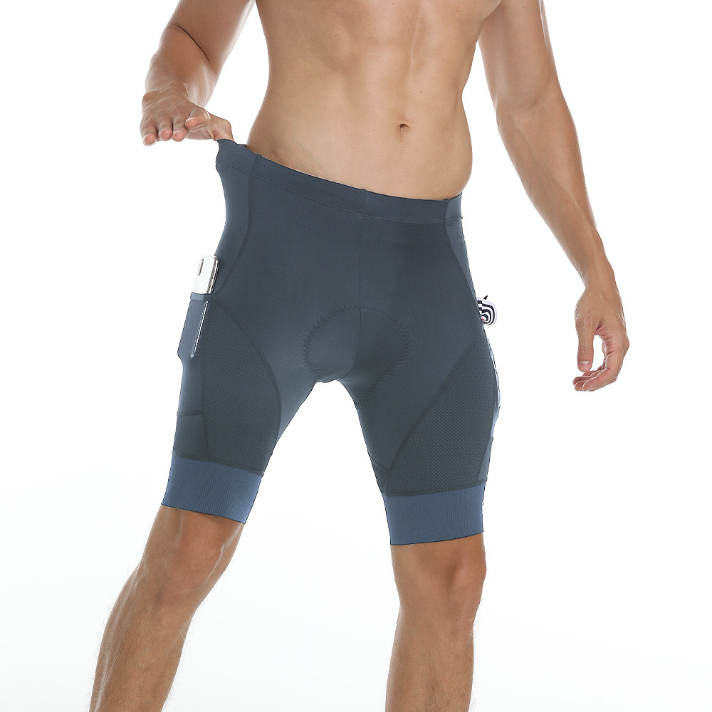 Summer Cycling Breathable Sweat Absorbing Cushion Men's Solid Color Bicycle Pants