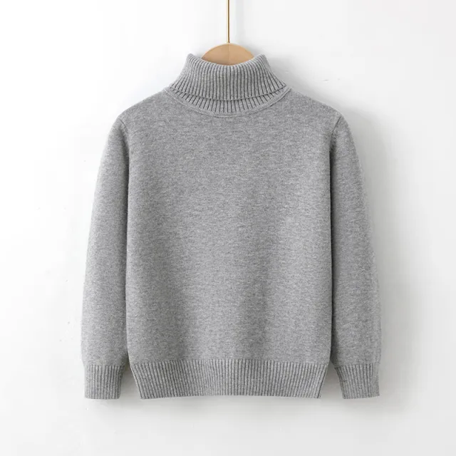 New Women's Pure Cotton Thread Pullover Turtleneck Knit Sweater Gray - Shop at LoveMi