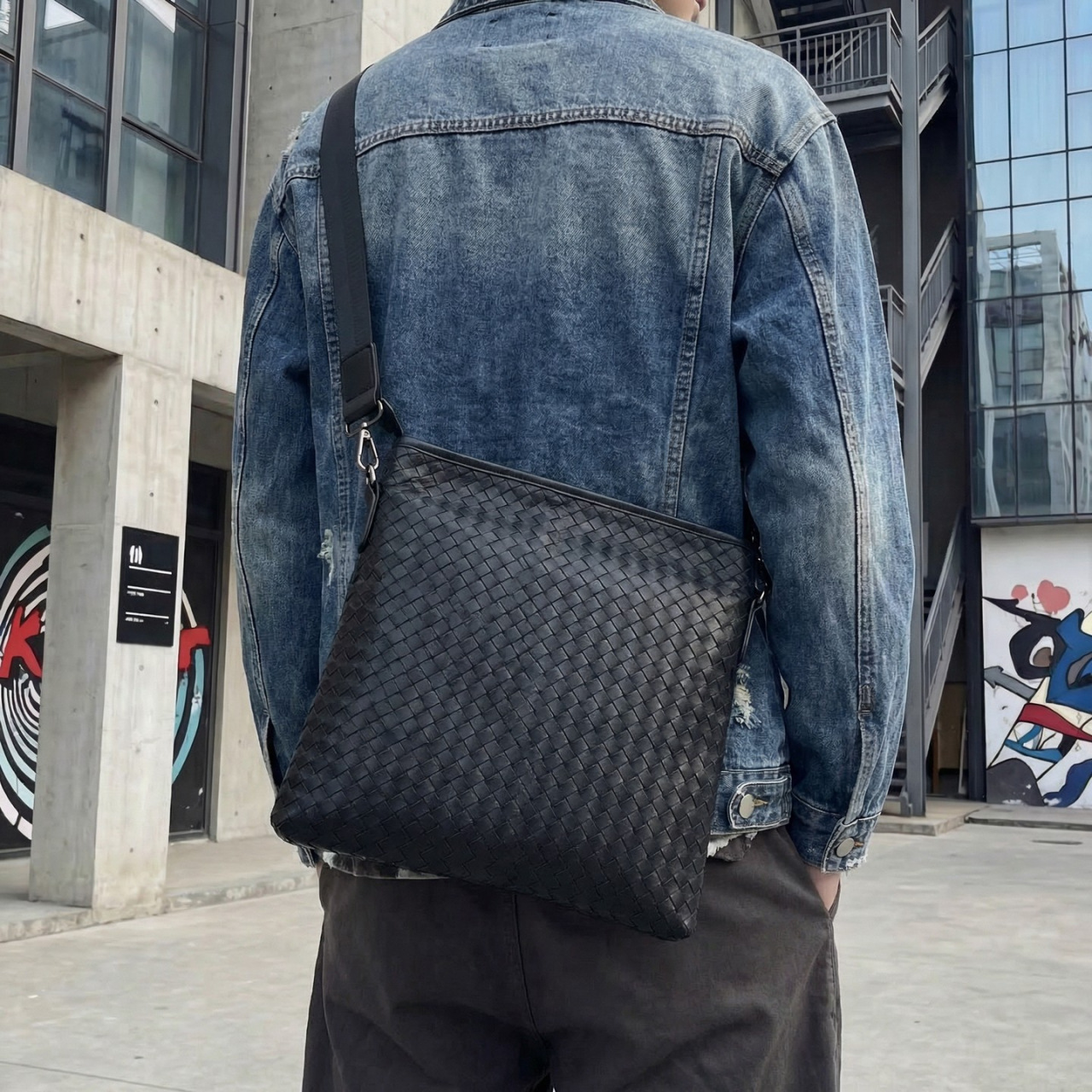 Sac à bandoulière tressé pour voyage