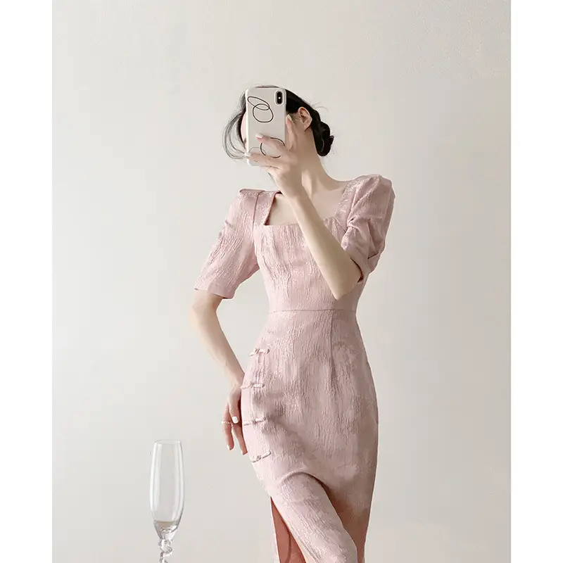 Slimming Sweet Elegance French New Chinese Style Cheongsam And Dress