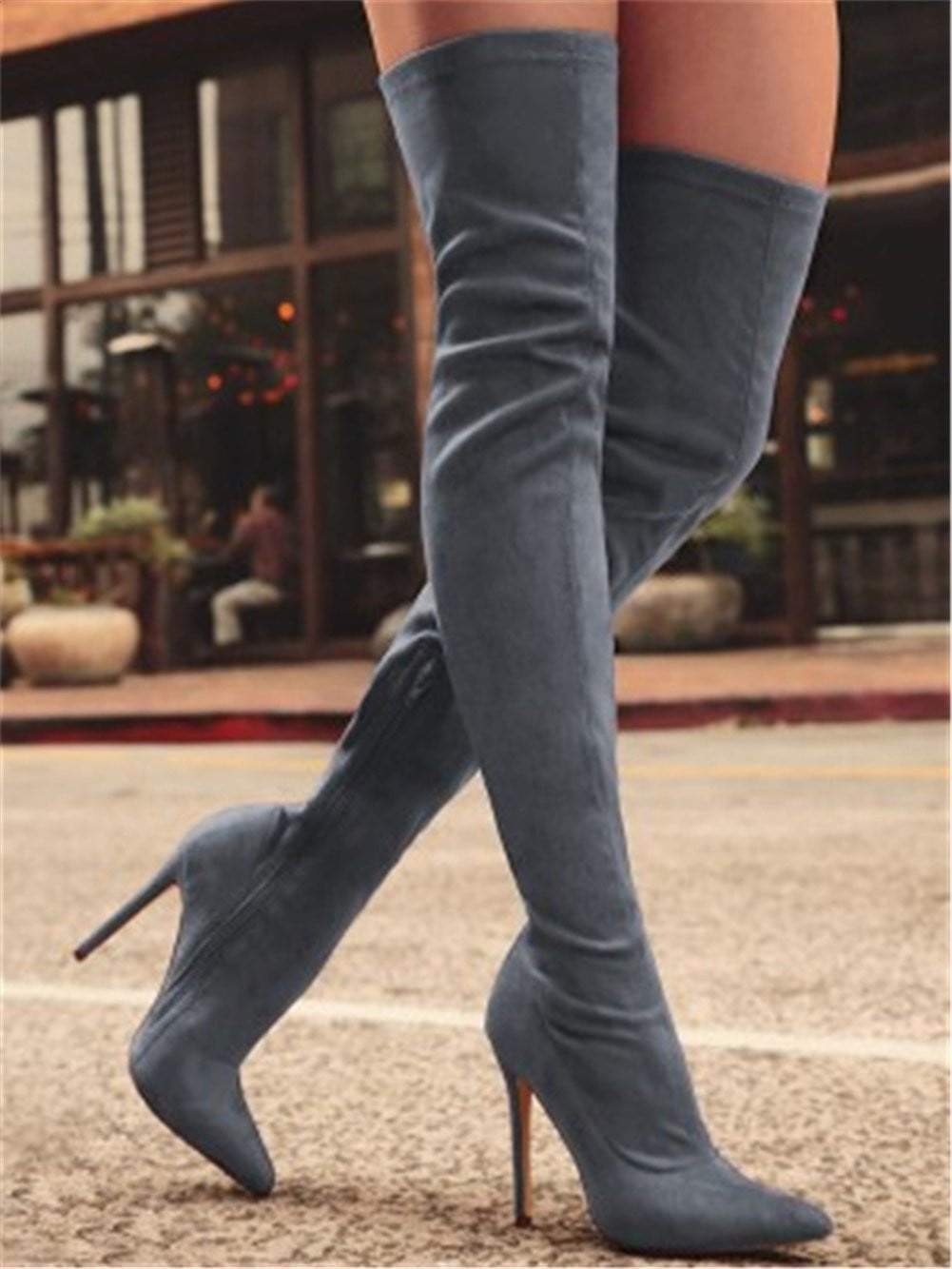 Suede Over-the-Knee Boots, picture 3 of 7