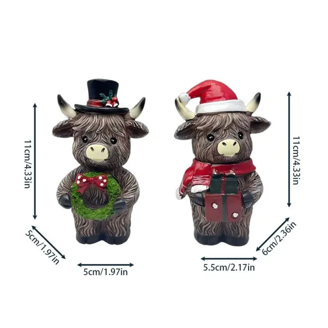 Highland Cow Decorations Party Decoration Resin Decorations Christmas Style - Shop at LoveMi
