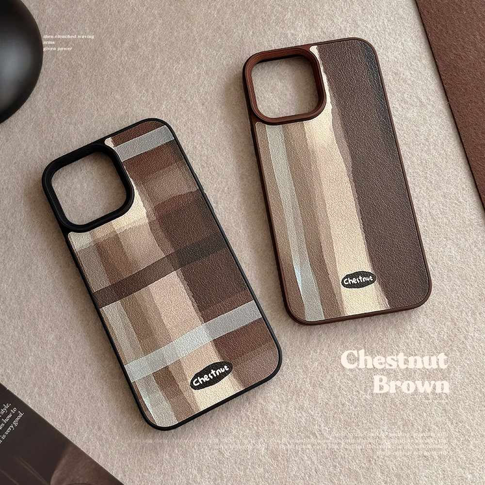 Mid-century Style Phone Case Leather Finish Suitable For