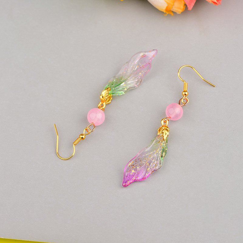 Earrings Vintage Tassel Long Purple