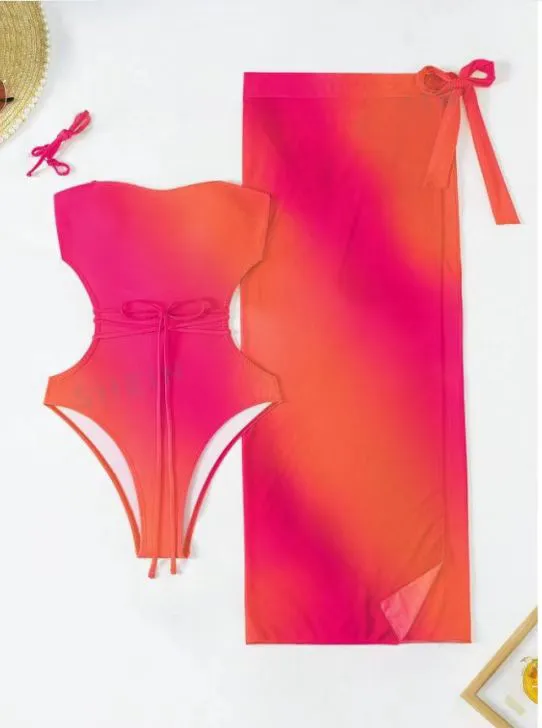 American Beach Seaside Vacation One piece Swimsuit Orange - Shop at LoveMi