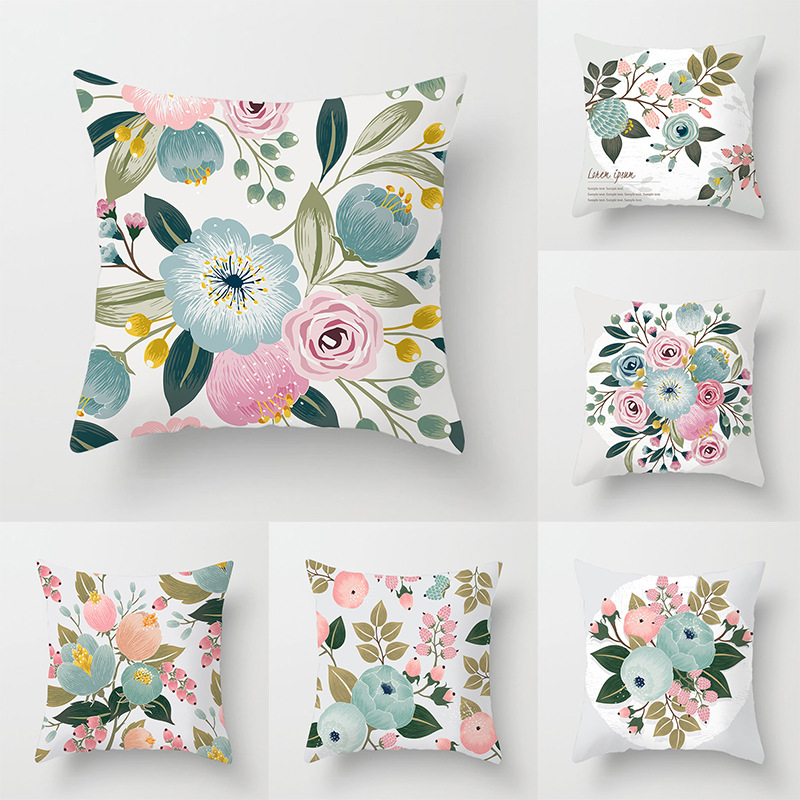 Față de pernă decorativă florală în stil rustic