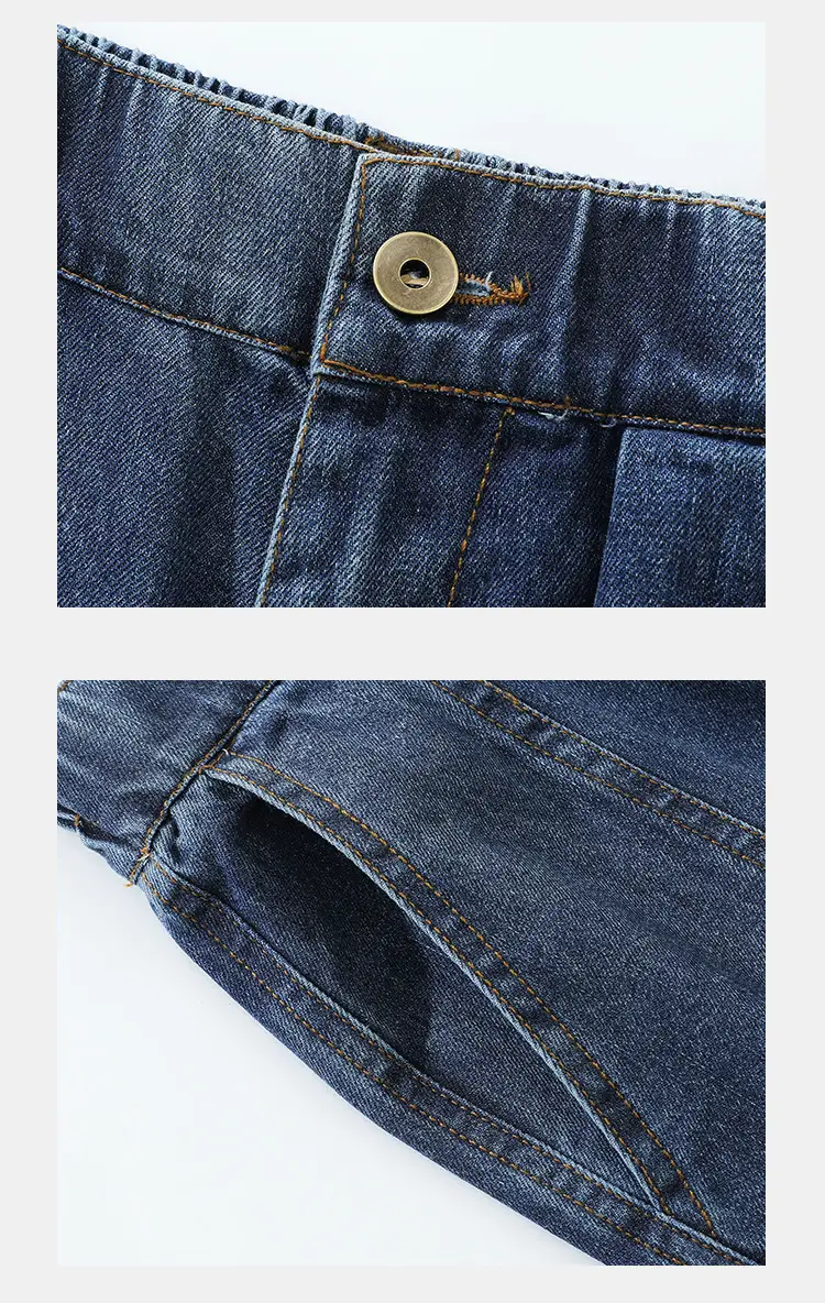 Jeans Men's Elastic Waist Wide Leg Pants