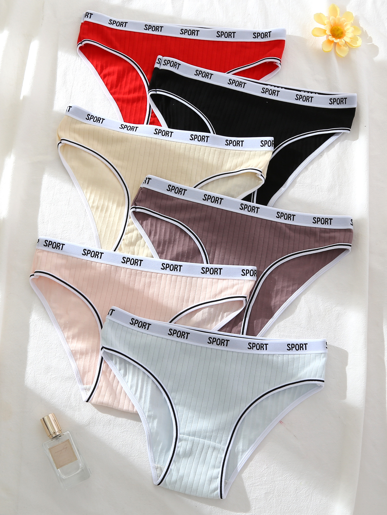 Title 2, Cotton mid-waist girls sports briefs, solid co...