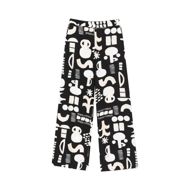 European And American Style Fashion Casual Watercolor Pattern Coat Straight leg Pants Pants - Shop at LoveMi