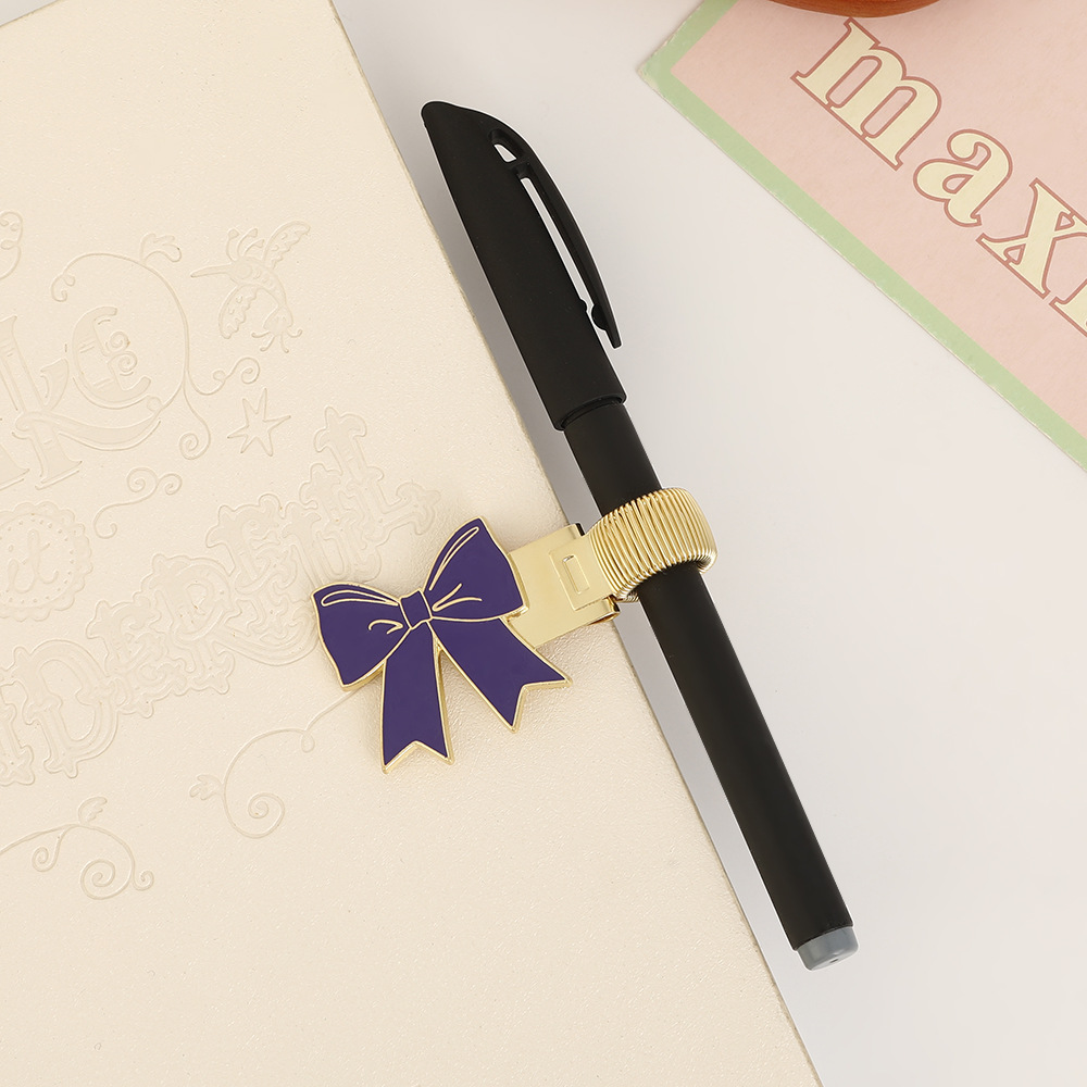 Creative Bow-shaped Metal Pen Holder For Securing Pens In Journals And Notebooks