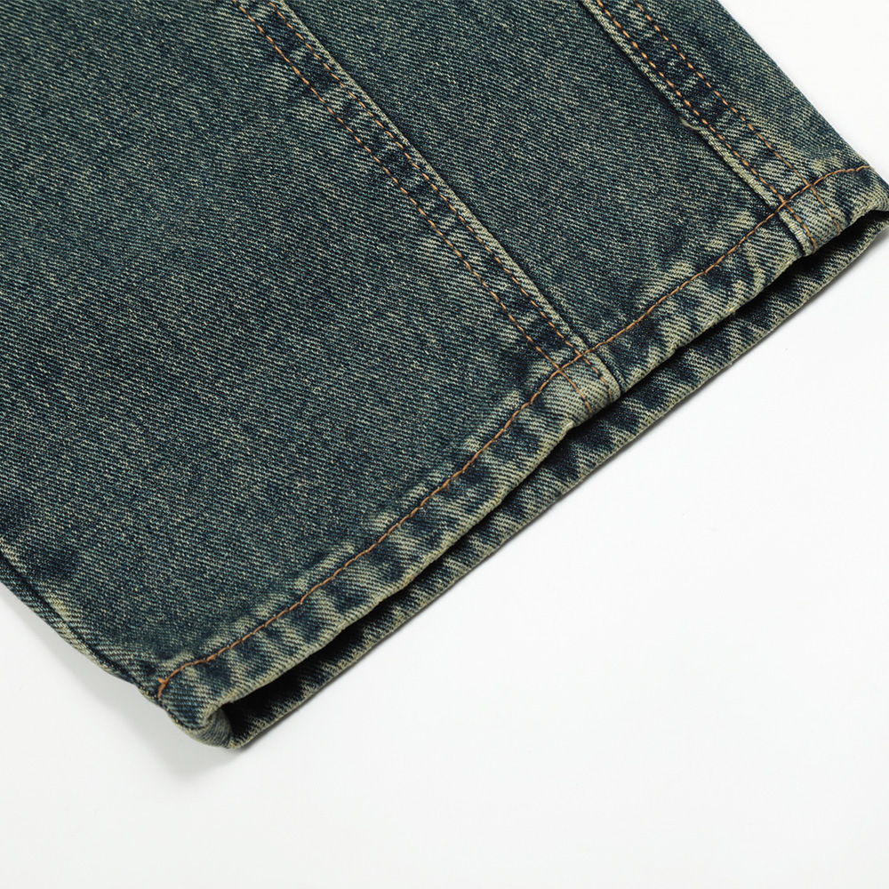 Simple Washed And Worn Jeans For Men