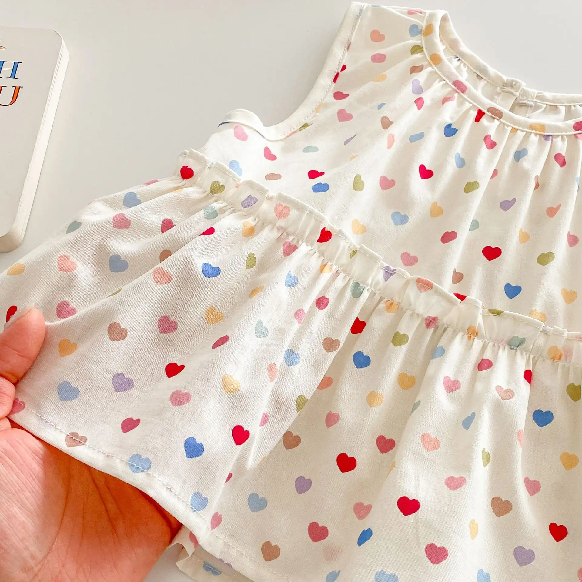 Girls' Love Suit Sleeveless Shirt Wide-leg Pants Two-piece Set