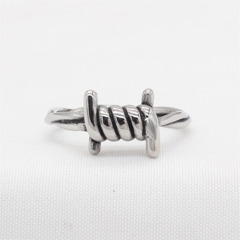 Personality Retro Screw Men's Titanium Steel Ring