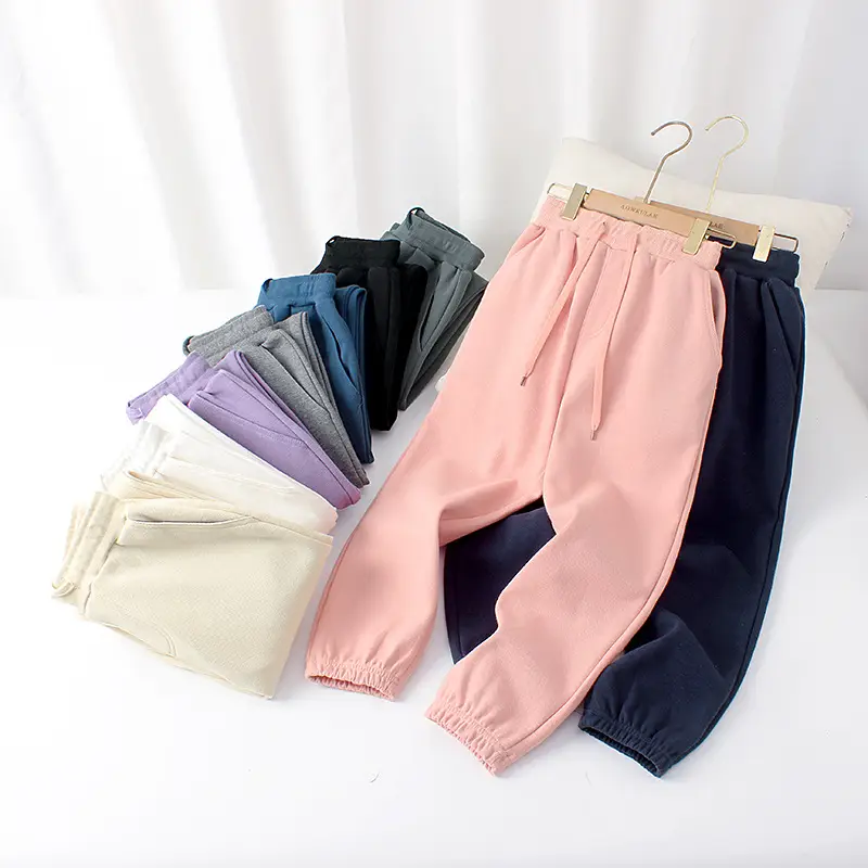 Boys Sports Trousers Solid Color For Older Children
