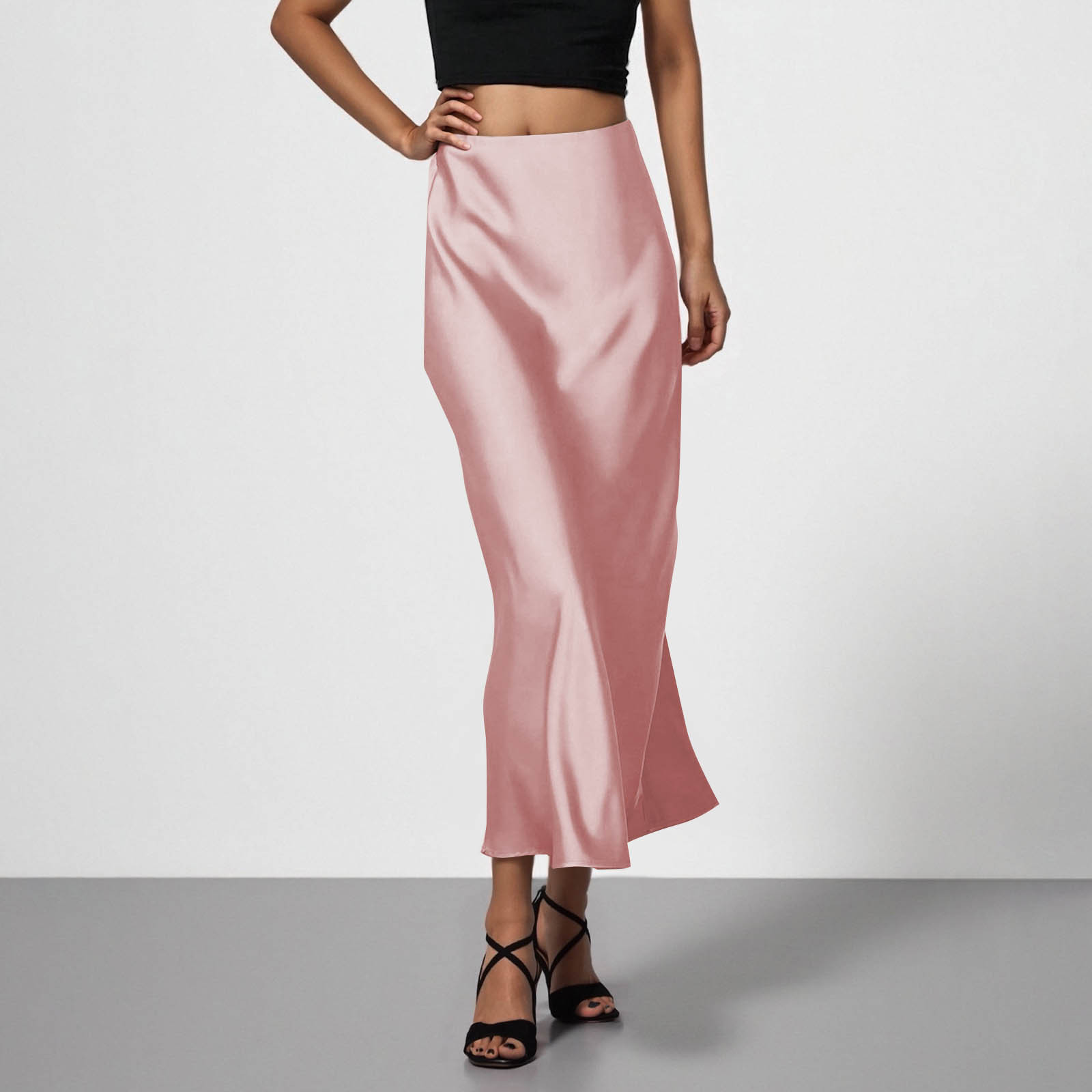 Elegant Silky-satin Skirt That Pairs Effortlessly With Any Look