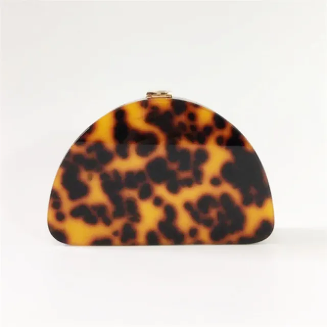 Leopard Print Semicircle Acrylic Clutch Women Leopard - Shop at LoveMi