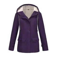 Women's Anorak Composite Fleece-lined Waterproof Jacket - Dark Purple - View 1