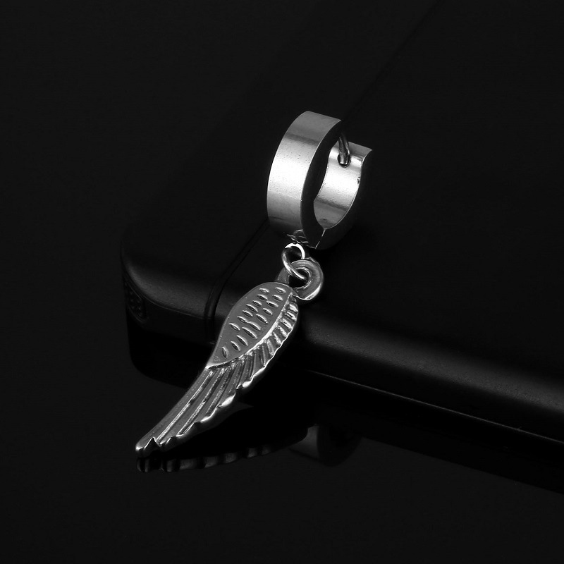 Men's Titanium Steel Advanced Punk Hip Hop Ear Clip Stainless Steel Earrings