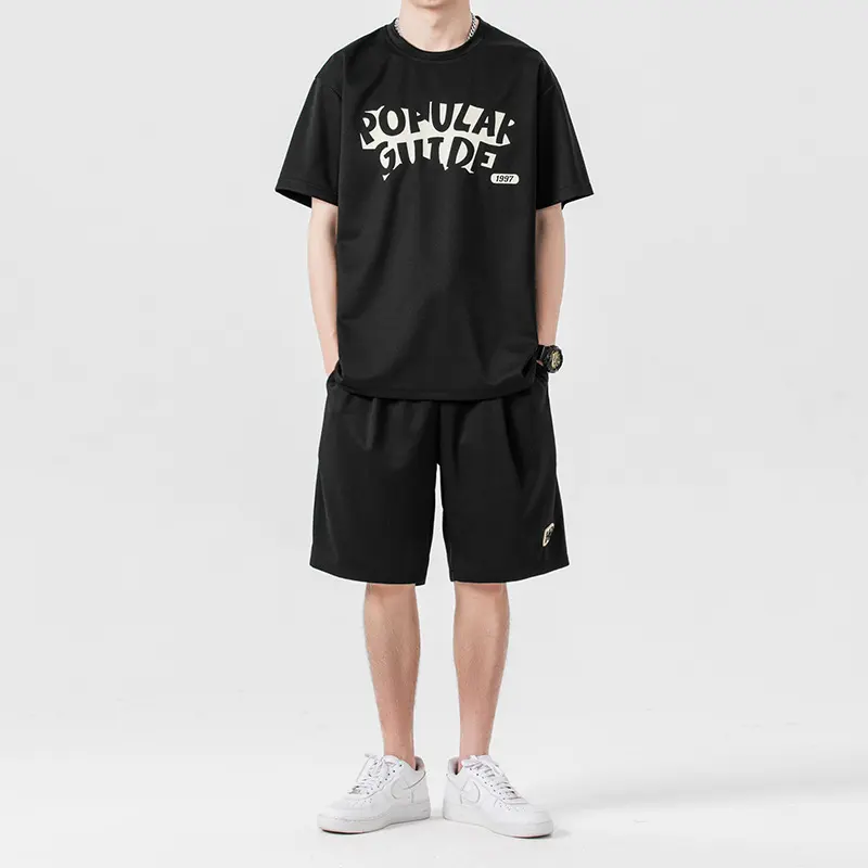 Sports Suit Summer Short Sleeve Shorts Set with Leisure